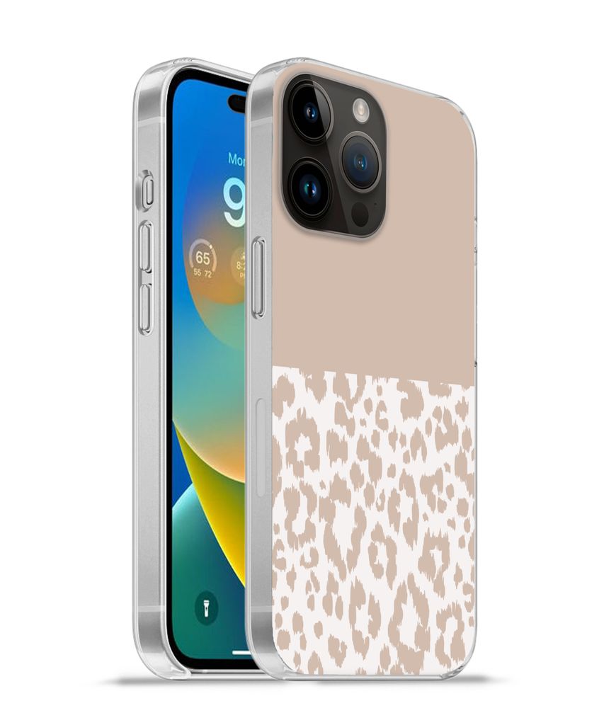 MuchoWow Handyhülle Schutzhülle Hülle für Apple iPhone 14 Pro - Softcase Panther Druck - Rosa - Tiere Silikon Softcase Handy Hülle - Umschlag
