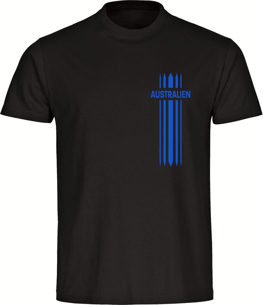 multifanshop Kinder T-Shirt - Australien - Streifen, schwarz-2, Größe 164