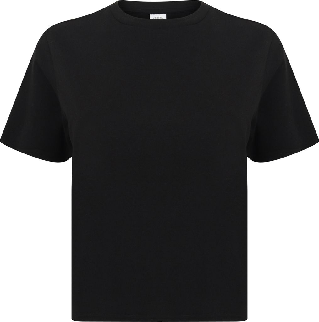 Skinni Fit Damen T-Shirt kurz, legere Passform PC3560 (XL) (Schwarz)
