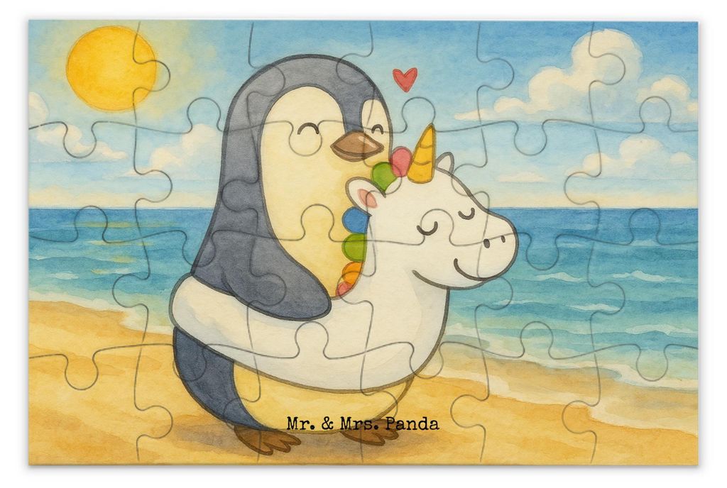 Mr. & Mrs. Panda Puzzle Pinguin Schwimmring Design 24 Teile - Weiß - Geschenk, 300, Puzzlespiel, Sommer, 500, 2000, 1000