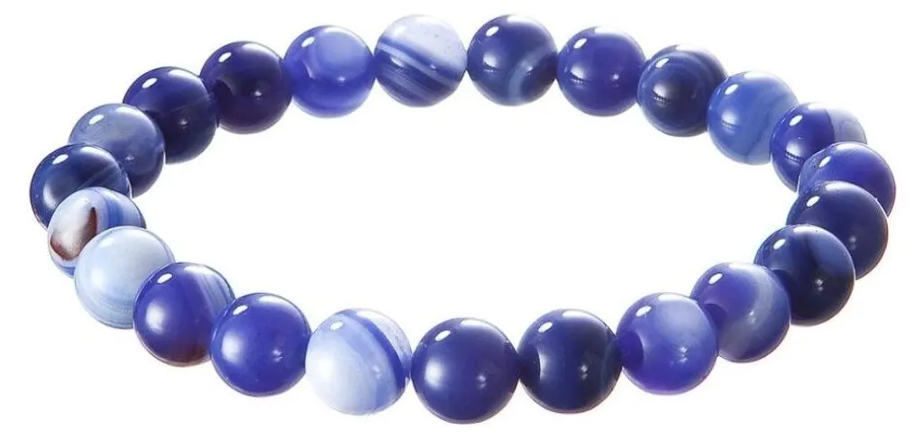 Bracelet en Sodalite naturelle 43056.3 - Perles rondes bleues intenses