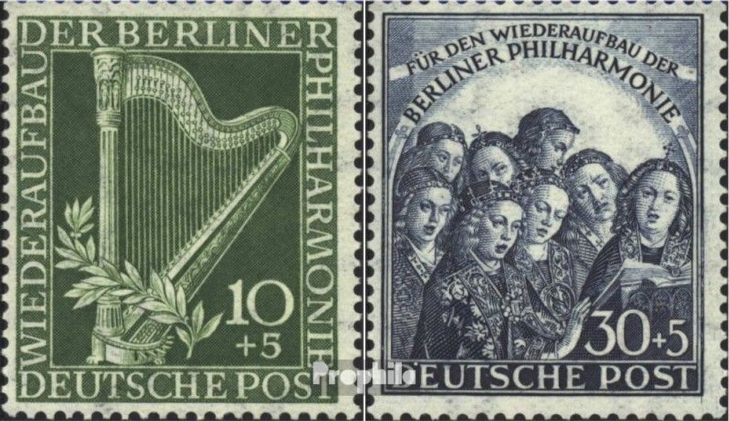 Briefmarken Berlin (West) 1950 Mi 72-73 (kompl.Ausg.) postfrisch Philharmonie