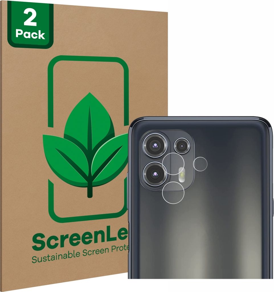 2x ScreenLeaf Schutzfolie für Motorola Edge 20 Lite (NUR Kameraschutz) nachhaltiger Displayschutz Display Schutz Folie Klar Transparent