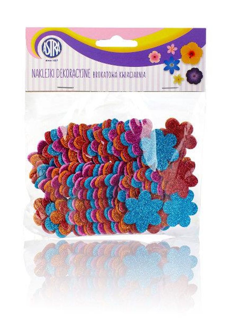 CREATIVO Glitzersticker FLOWERS, bunt gemischt, 335119005