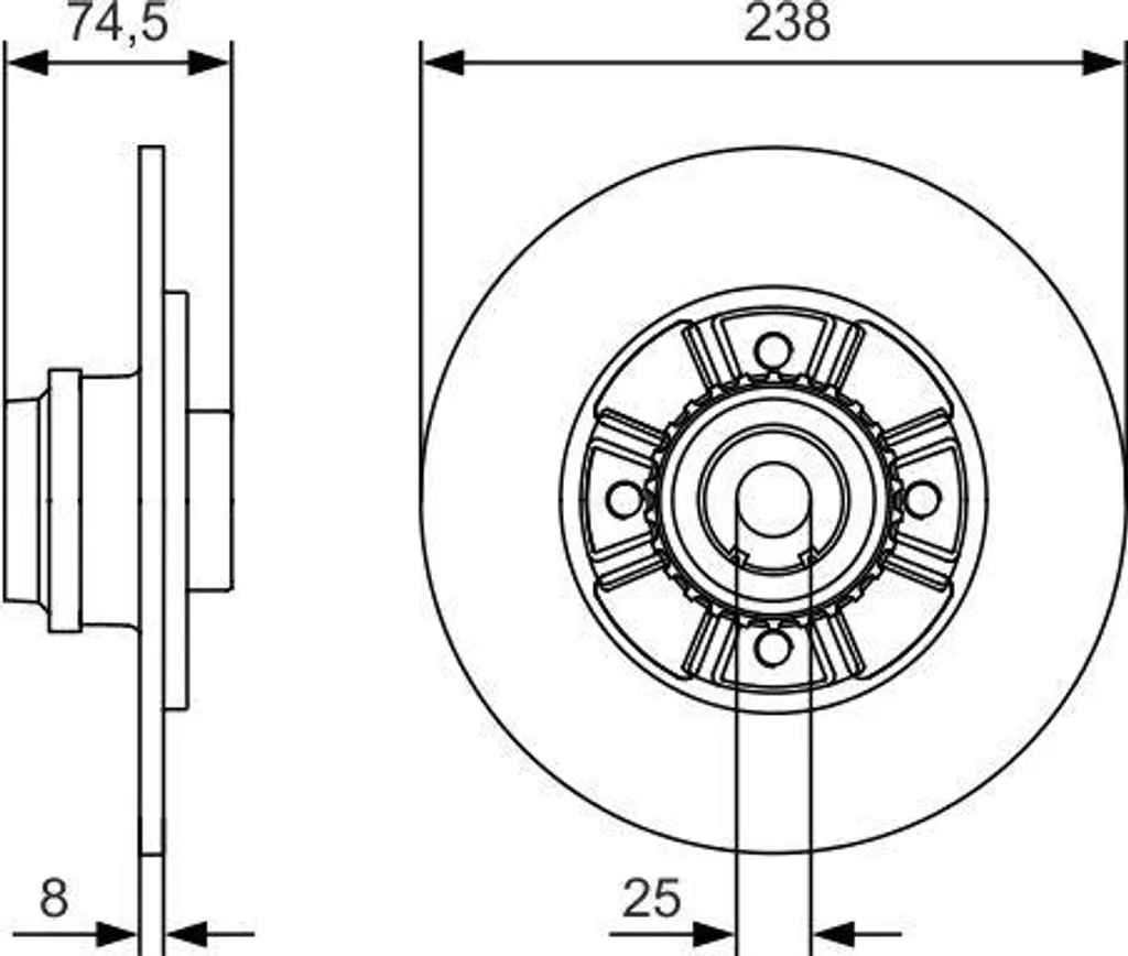 Disque de frein avant plein pour Renault Clio II - Bosch 0986479760