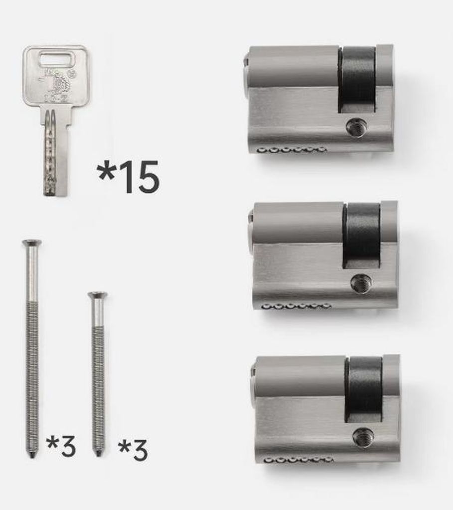 Zylinderschloss Profilzylinder gleichschließend 3x 40 mm Produktbild 