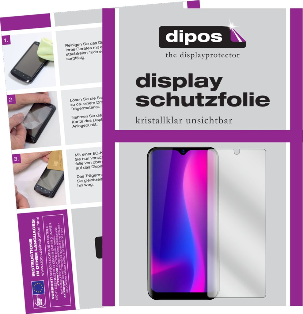 1x Schutzfolie für Blackview A60 Pro (2019) klar Displayschutzfolie Folie Display Schutz dipos