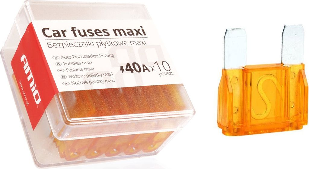 Fusibles automobiles MAXI 40A, boîte de 10, fusibles Image du produit 