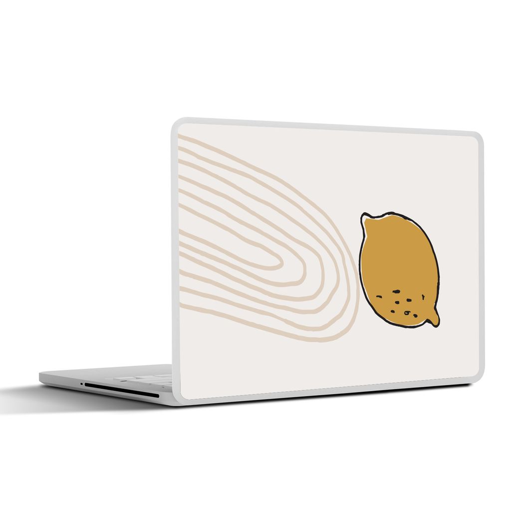 MuchoWow Laptop Aufkleber Sticker Cover Sommer - Zitrone - Weiß 36.5x27.5 cm - Laptop-Sticker