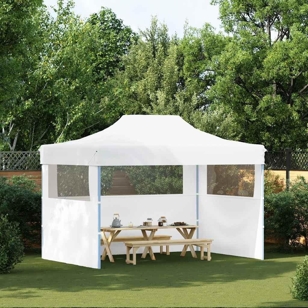 Maison Exclusive - Profi-Partyzelt Faltbar mit 3 Seitenwänden 280x410x315 cm Stahl Weiß