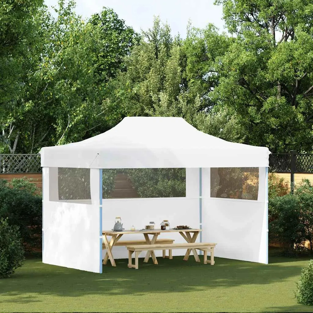 vidaXL Tenda professionale pieghevole per feste con 3 pareti laterali 280x410x315 cm acciaio bianco