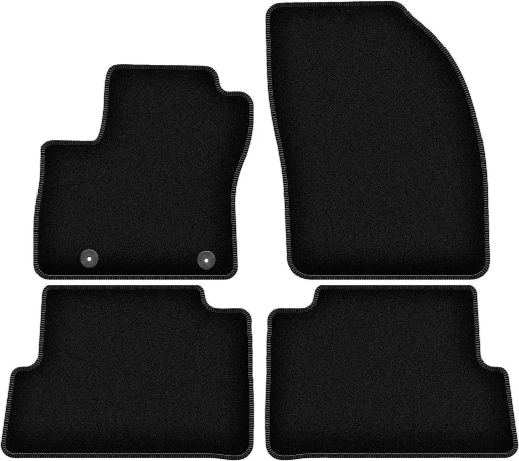 Tappetini in velluto per Ford C-MAX MK2 (2010-2012, minivan) neri, set 4 pz, con fissaggi