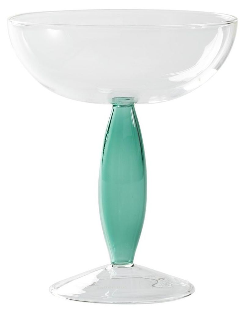 Dorici 4er-Set mundgeblasene Borosilikatglasschalen in Transparent und Seegrün, modernes und elegantes Design für Mise en Place