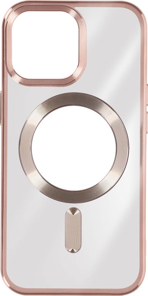 MagSafe Silikonhülle Apple iPhone 15 Pro Kameraschutz Chromumrandung Rosegold