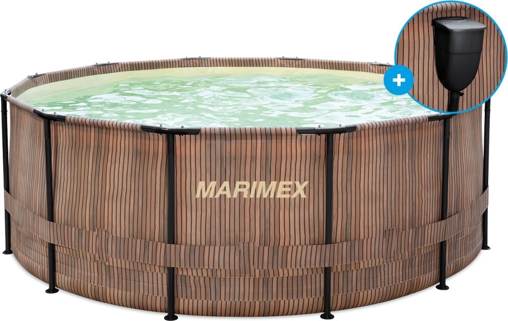 Florida Pool 3,66x0,99 m mit Skimmer - TEAK-Motiv