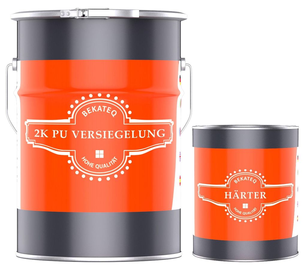 2K PolyurethanVersiegelung farblos 5kg glänzend für außen & innen I UV-beständig & elastisch I Holz Beton Fliesen Boden Versiegelung - BEKATEQ ...