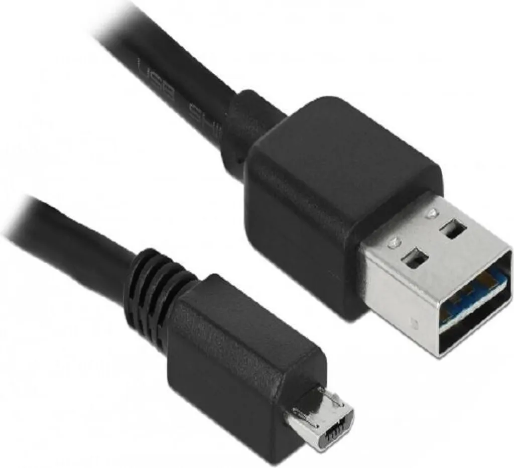 Câble USB 2.0 réversible vers Micro-B 0.5m noir pour smartphone - 2
