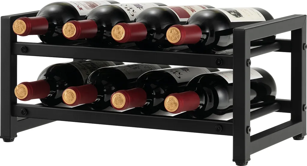 Range-bouteilles Horizontal en Métal, Support Vin Design 8 Emplacements