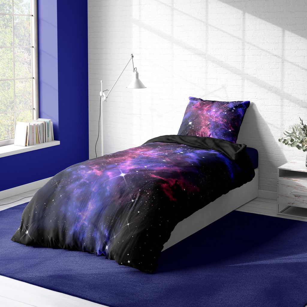 Weltall Bettwäsche 135x200 cm Weltraum Galaxy Sterne Produktbild 3