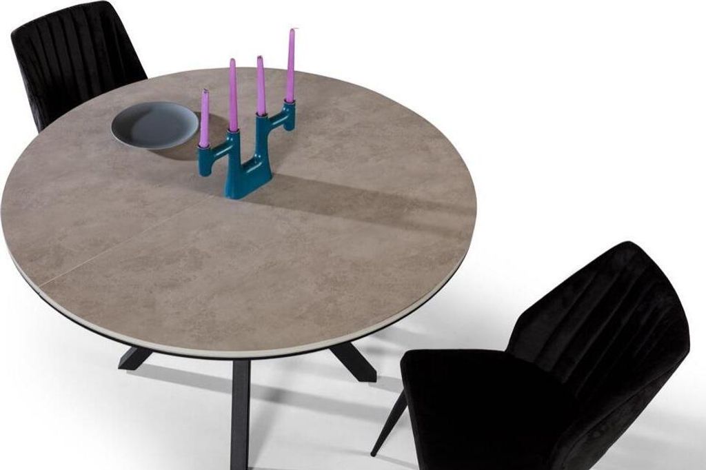 Rund Esstisch Ausziehbar Esszimmertisch Küchentisch Holz Grau Tische