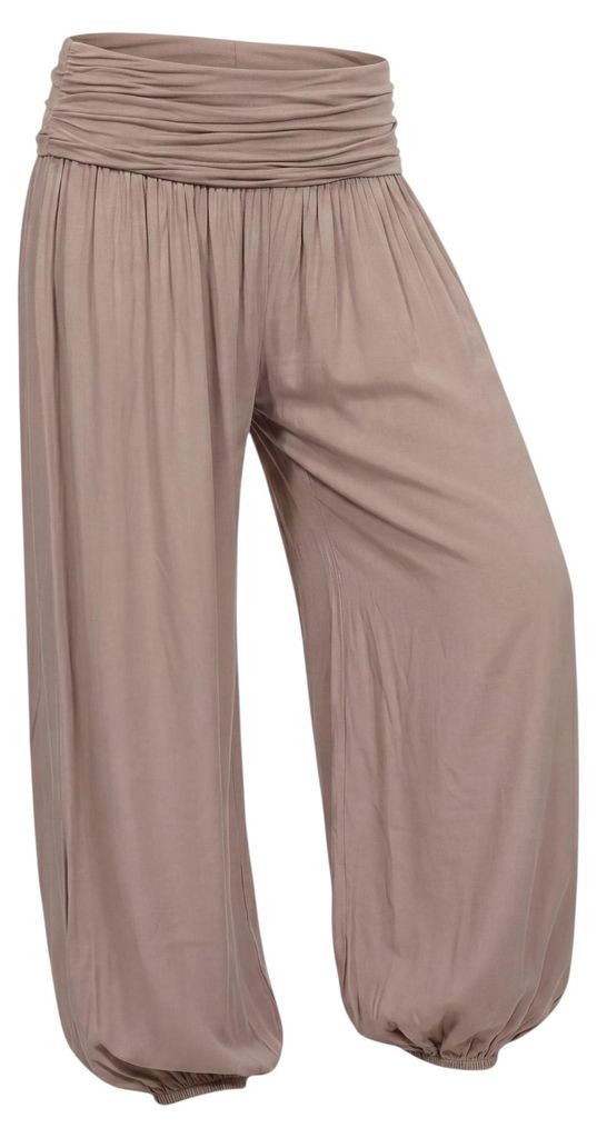 Haremshose Damen Yogahose weite Flatterhose unifarben Sommerhose 36-44 Gummizug
