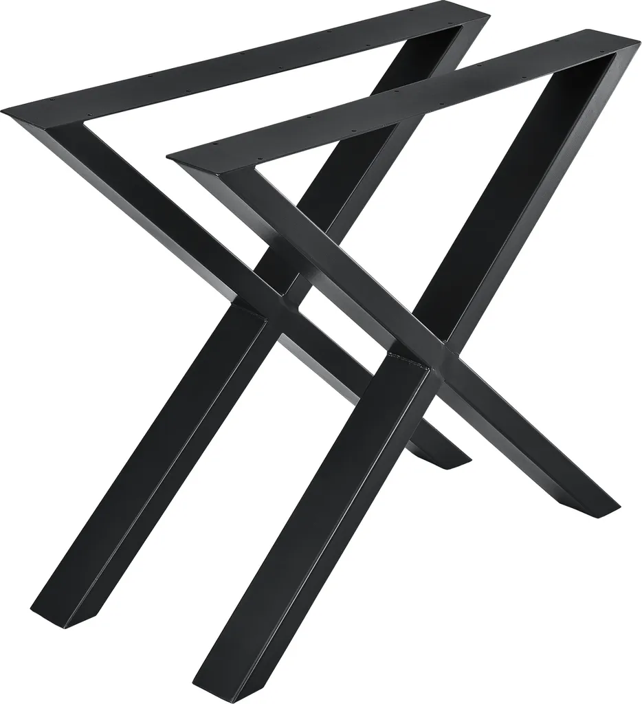 Pied de Table en Croix Noir 79x72 cm Greith - Support Table à Manger