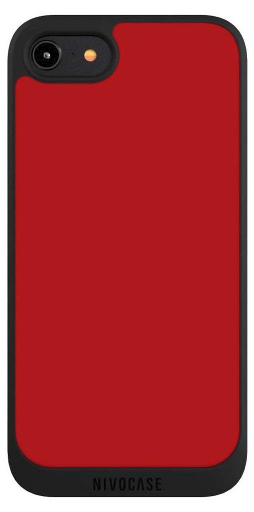 NIVOCASE Handyhülle für Apple iPhone 7 Hülle NIVOpure Case Schwarz Farbe Rot einfarbig