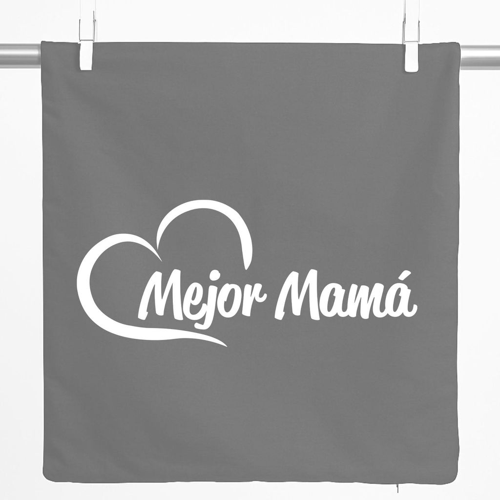 Huuraa Kissenbezug Mejor Mamá Corazón 40x40cm Steel Grey Baumwolle Dekokissenbezug Geschenkidee