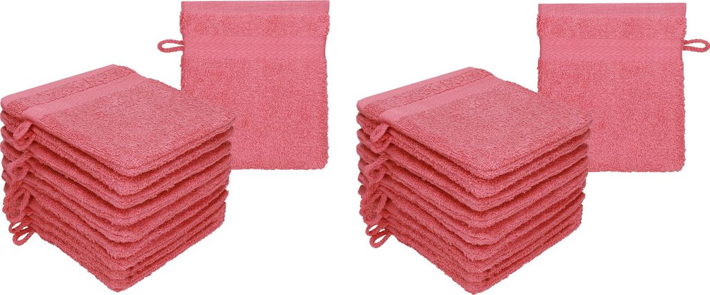 Betz 20 Stück Waschhandschuhe 16x21 cm PREMIUM 100% Baumwolle Farbe: himbeere