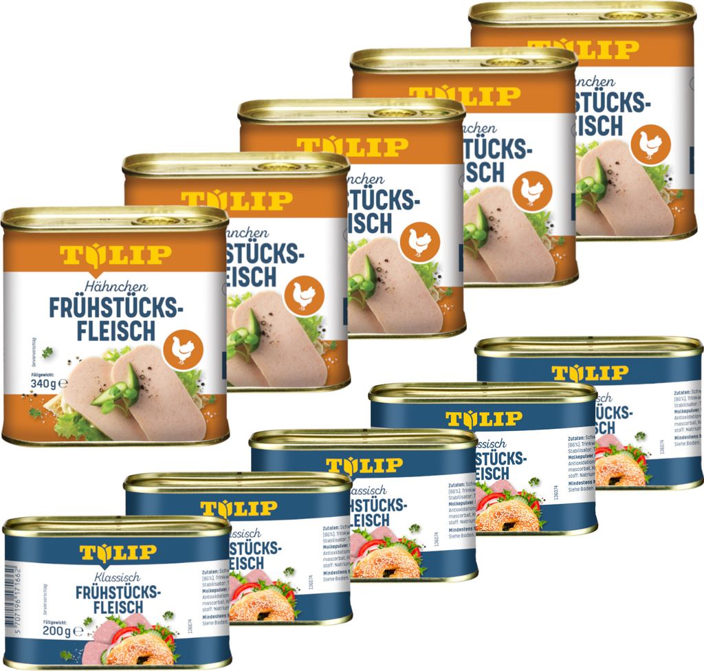 TULIP Bundle 5x Frühstücksfleisch 200g 5x Hähnchen 340g Produktbild 