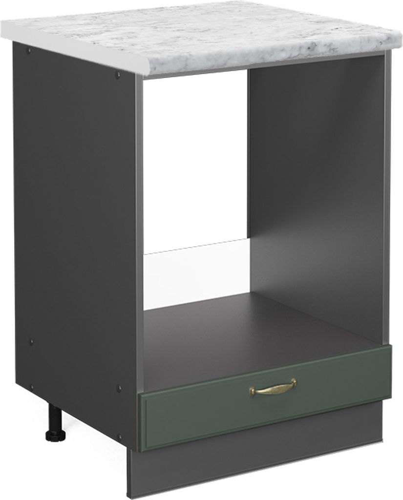 Herdumbauschrank Vicco Fame-Line Grün-Gold Landhaus 60 cm , AP Marmor, Model 45641