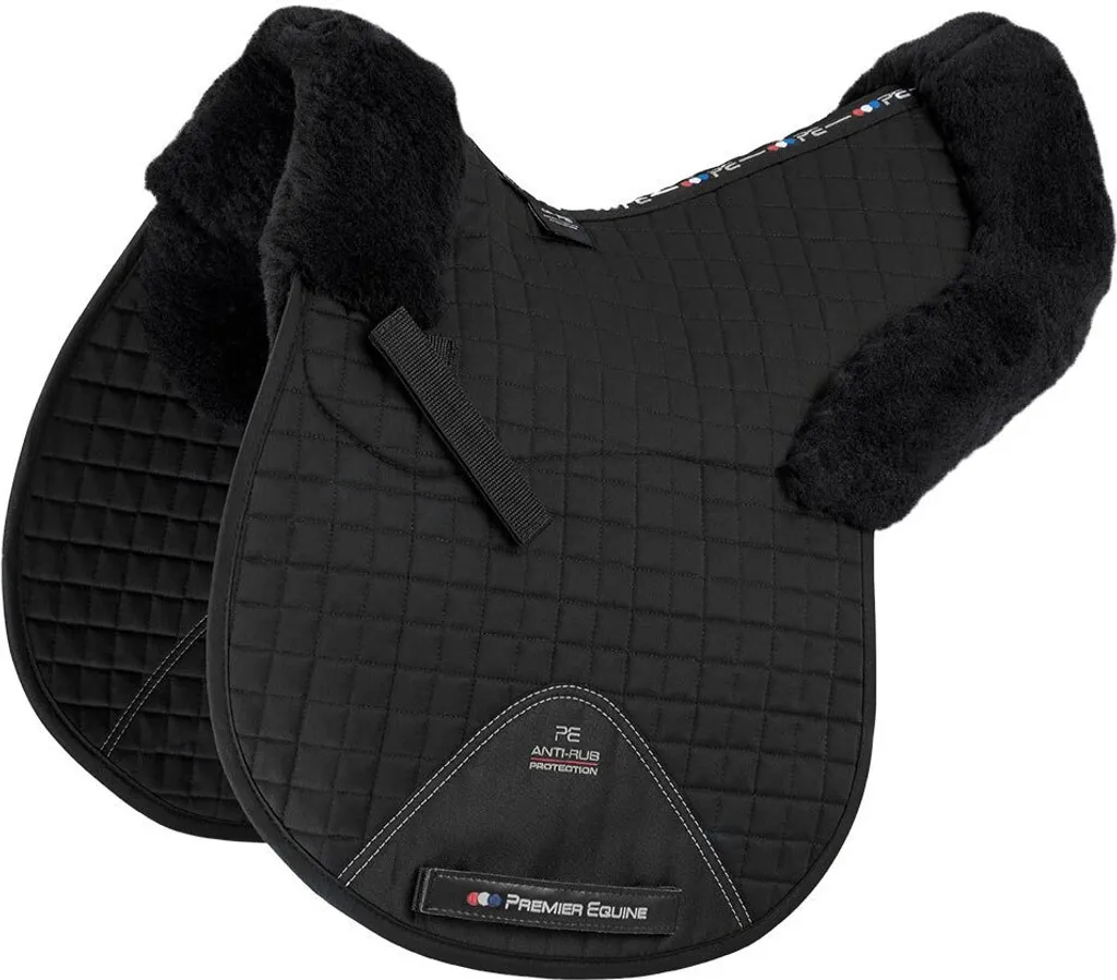 Numnah Demi-Doublé Laine Mérinos Noire Premier Equine pour Selle Mixte