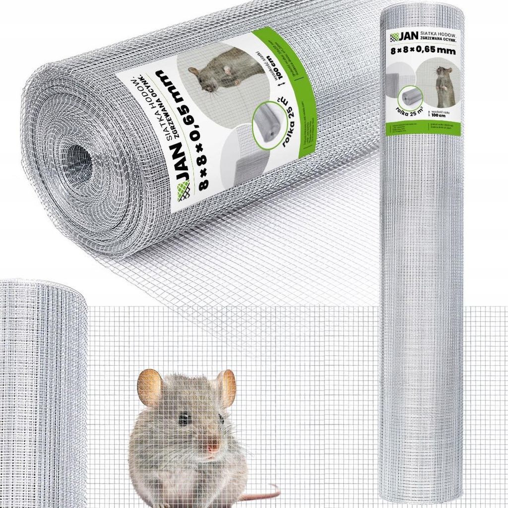 Volierendraht 8x8 - 2500 Cm - 17 Kg - - Verzinkt Knotengeflechtzaun