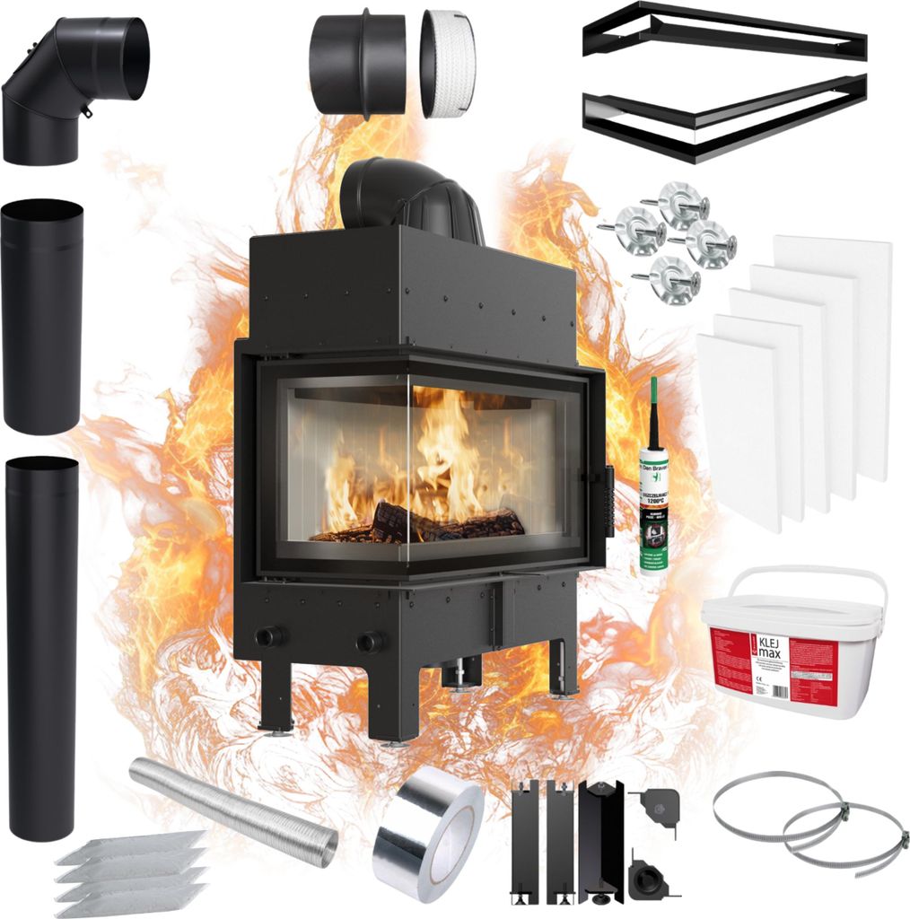 Kamineinsatz Kamineinsatz KRATKI FLOKI L Links 12kW Produktbild 