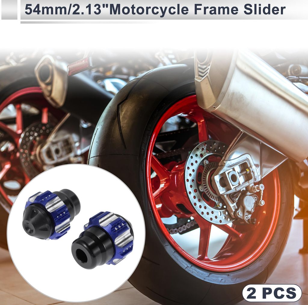 0.59" Motorrad Slider Rahmen Aluminiumlegierung Kunststoff Rad Verkleidung Schutz Crash Pad Schutz Schutz 2.13" 2.56" Blau 2 Stück