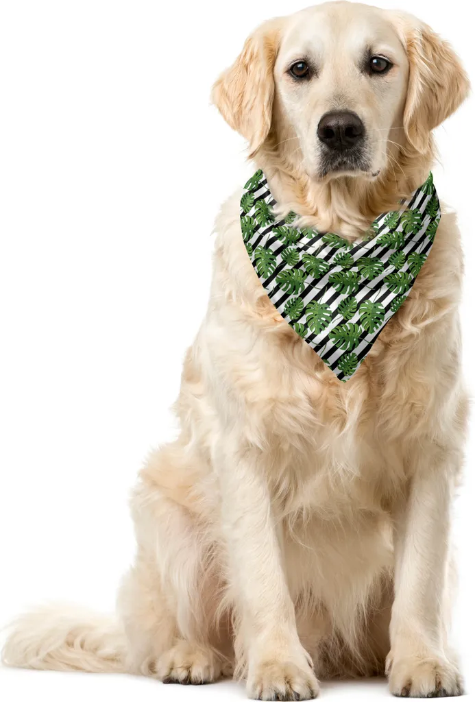 ABAKUHAUS Bandana Cani Philodendron 55x55 cm - Verde Oliva Elegante