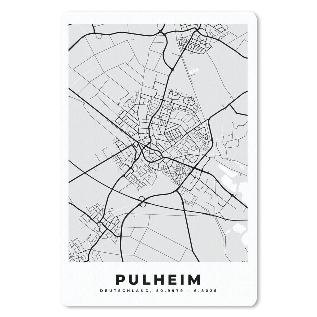 MuchoWow Mauspad Mousepad Pulheim - Stadtplan - Deutschland - Karte 40x60 cm - Mousepads - Maus Mat - Pad - Mausunterlage - Schreibtisch Accesoire
