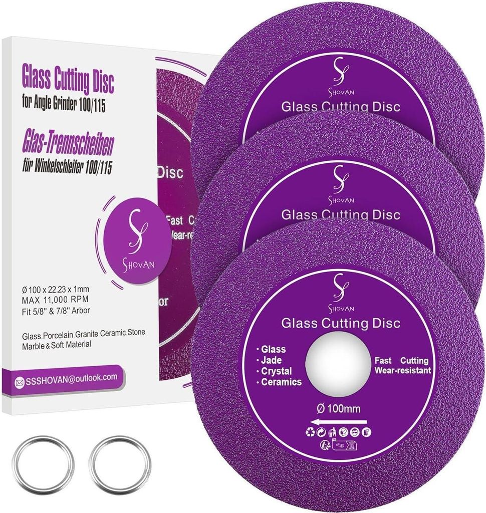 set di 3 frese per vetro disco diamantato Ø100mm per Immagine del prodotto 