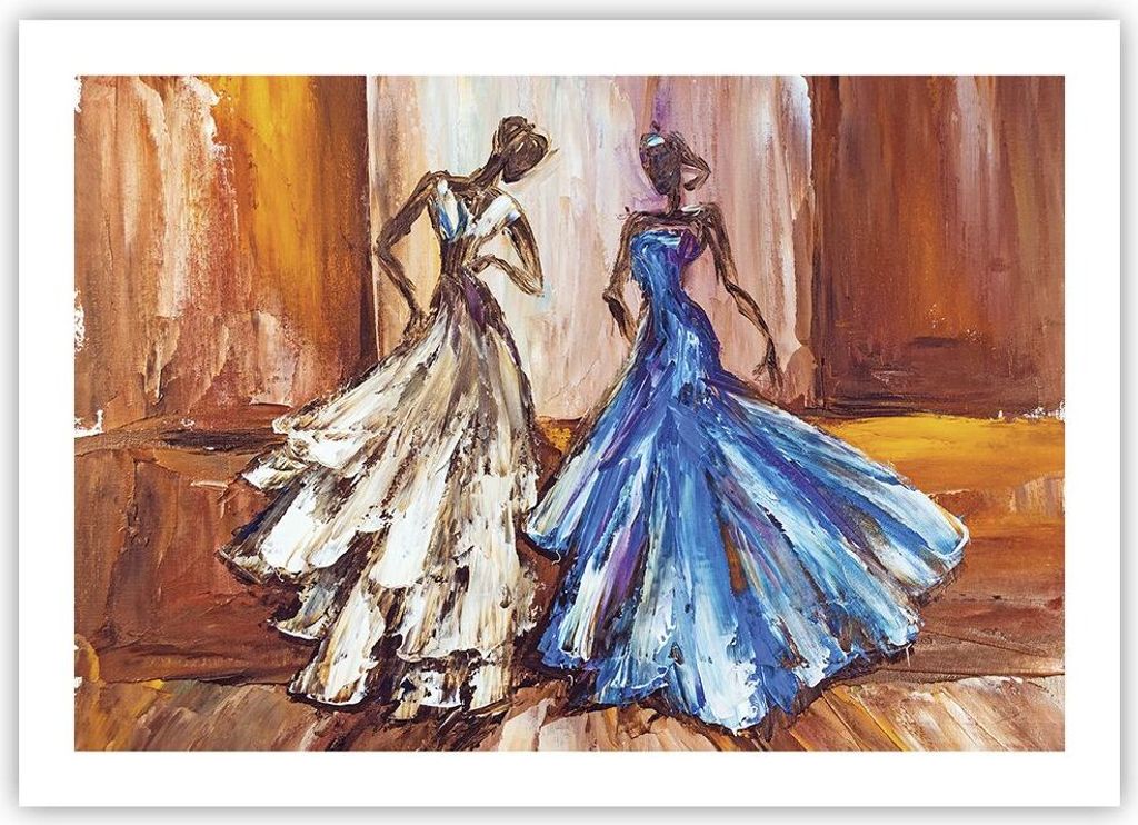 Poster - Poster ohne Rahmen - Frauen Kleider Öl - 70x50 cm - Wand Bild - Wanddeko - Wandbilder - Kunstposter - Wandposter - Bilder - Kunstdruck - ...