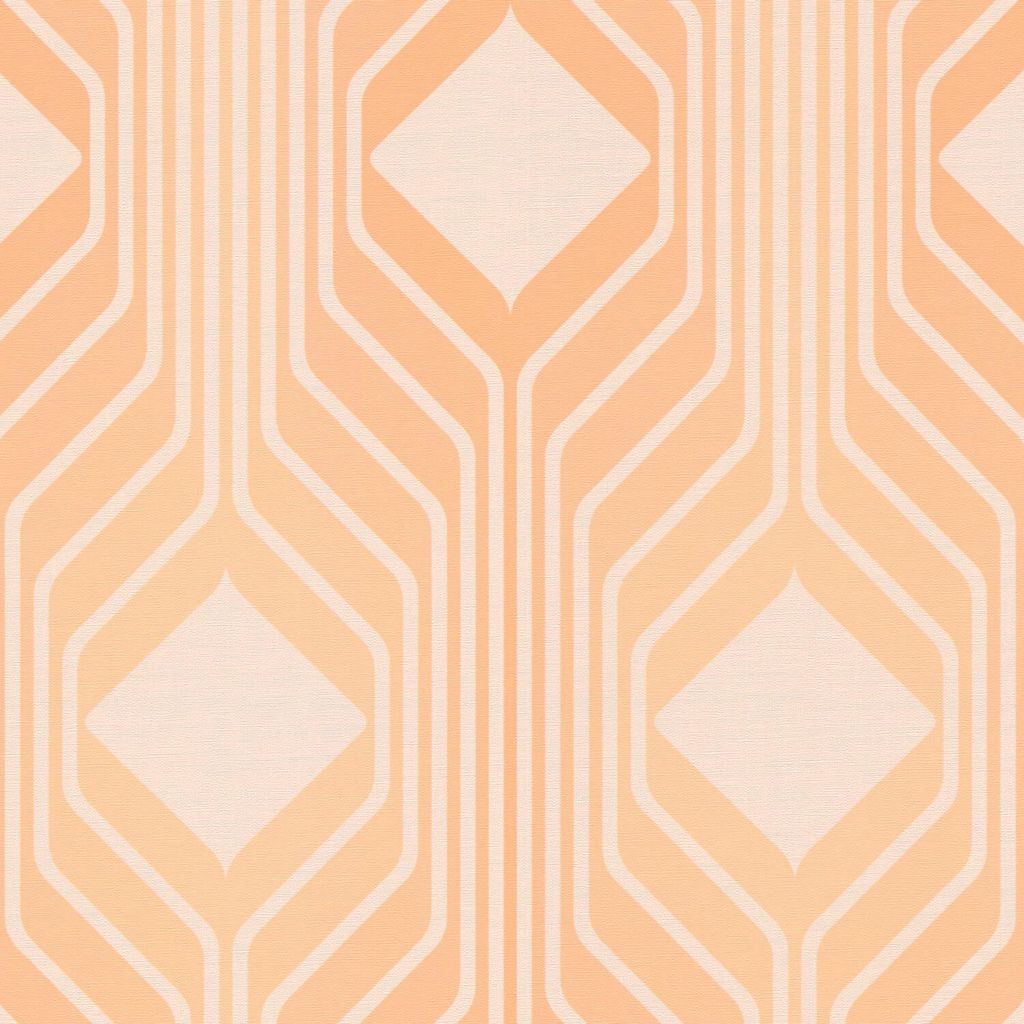 Profhome 395323-GU Retro Tapete Geometrisch orange pastell-orange beige 4,5 m2