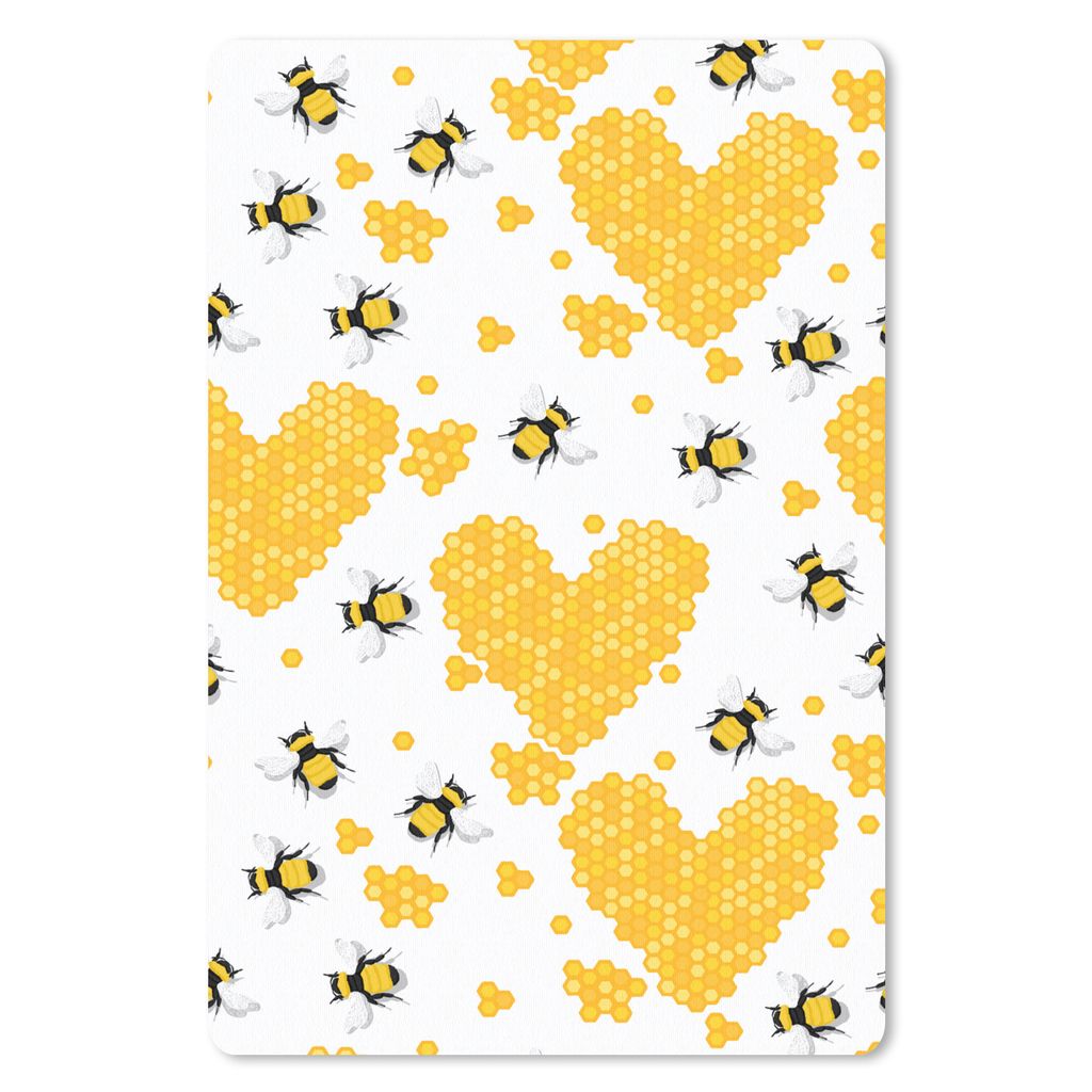 MuchoWow Mauspad Mousepad Biene - Valentinstag - Honig 18x27 cm - Mousepads - Maus Mat - Pad - Mausunterlage