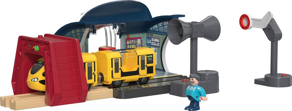 LUPILU Holz Eisenbahn Technologie Set Kinder SpielBahnhof ab 3 Jahren
