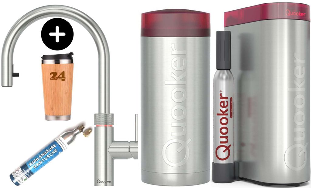»QUOOKER FLEX Zugauslauf Edelstahl COMBI B mit CUBE 2  Produktbild 