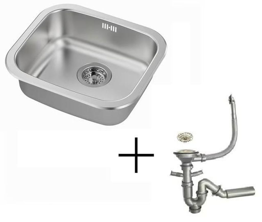Ikea FYNDIG Spüle+Siphon Einbauspüle Sifon Küchenspüle Produktbild 