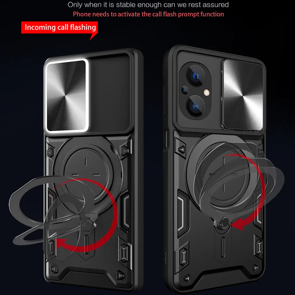 Custodia Xiaomi Poco F5 5G ESTH - Con Anello E Supporto Scorrevole Per