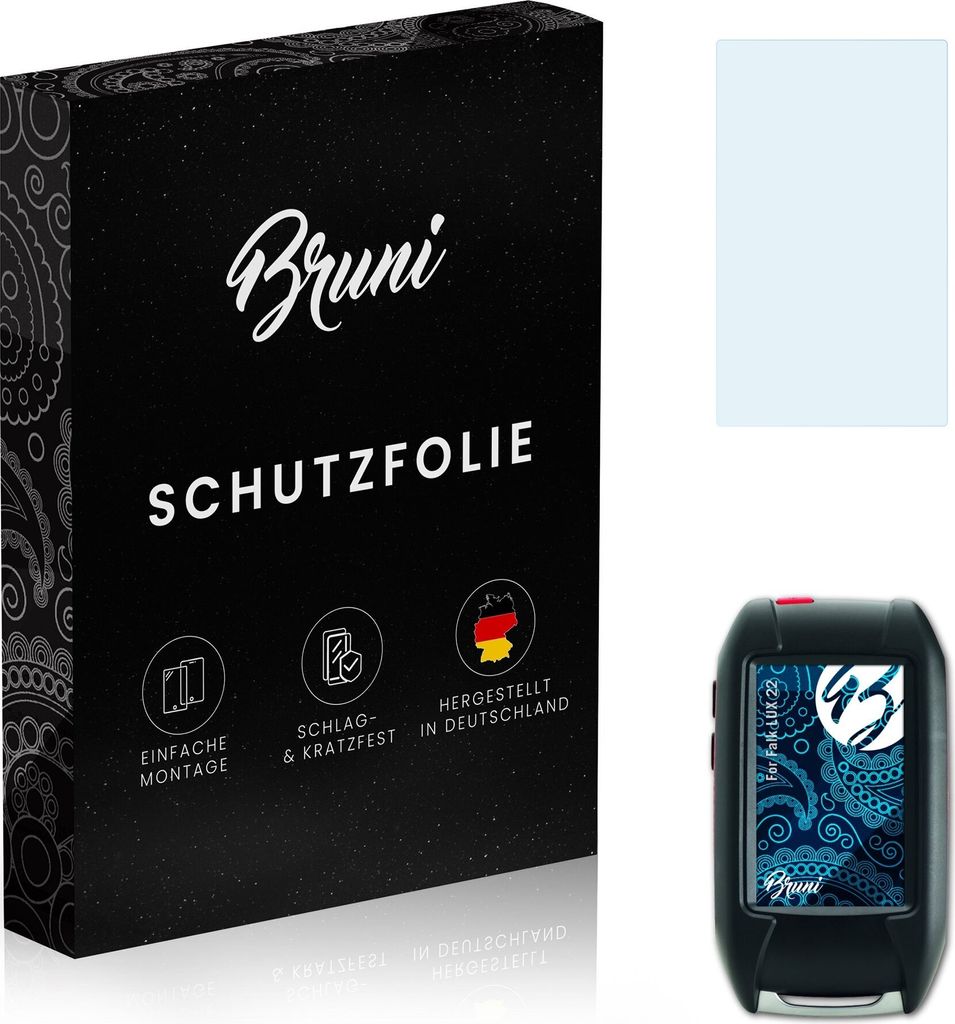 Bruni Basics-Clear 2x Schutzfolie kompatibel mit Falk LUX 22 Folie