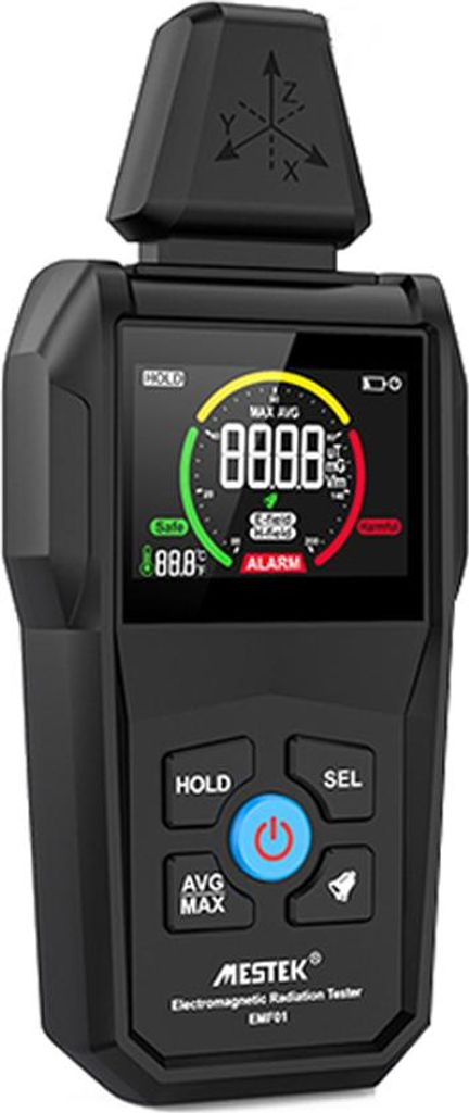 Tragbarer elektromagnetischer Strahlungsdetektor Haushaltslabor Krankenhaus Multifunktions-Temperatur-Feuchtigkeits-Tester Digitales Farbdisplay Ra...