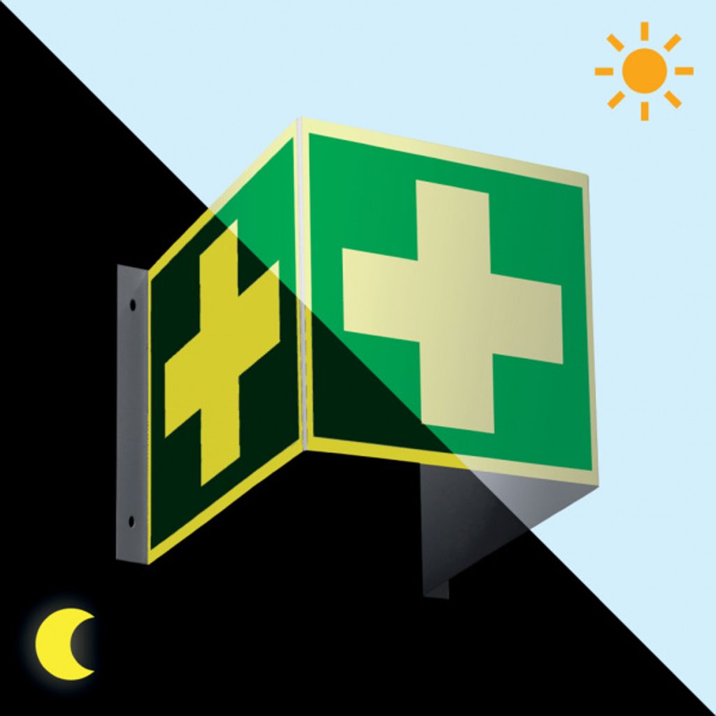 PERMALIGHT power langnachleuchtend Rettungsschild Erste Hilfe, 3D, ASR/ISO, K...