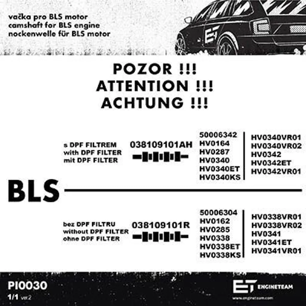 Solution de distribution pour VW Golf IV : Arbre à cames HV0338KS 54 mm