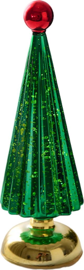 Weihnachtsbaum aus Glas, kleine beleuchtete Weihnachtsbaumfigur auf dem Tisch, batteriebetrieben, Mini-Baumlampe für Heimtisch, Kaminsims-Dekoration